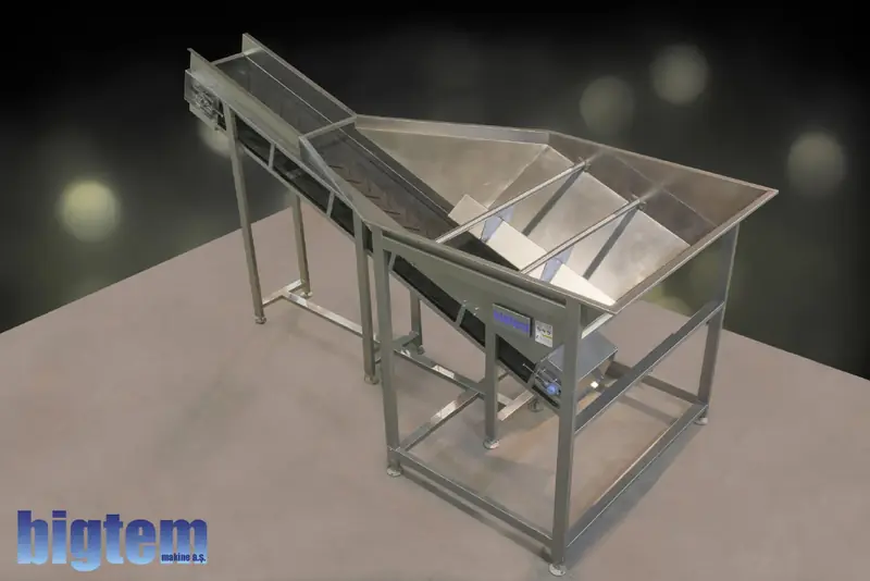 Bigtem stainless steel accumulation and even feeding hopper