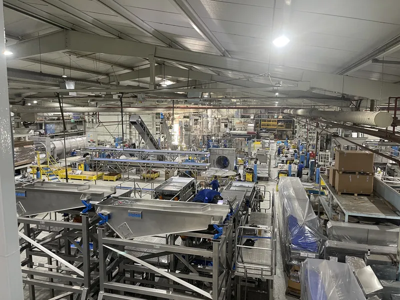 Bigtem factory floor in Tuzla, Istanbul, with stainless steel machine frames in assembly