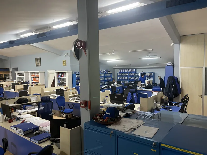 Open-plan offices at Bigtem headquarters in Tuzla, Istanbul