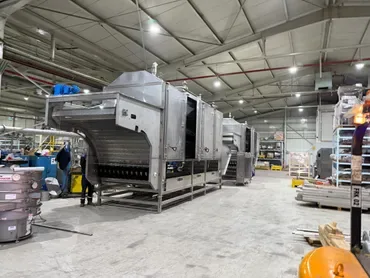 Stainless steel belt processing module during assembly