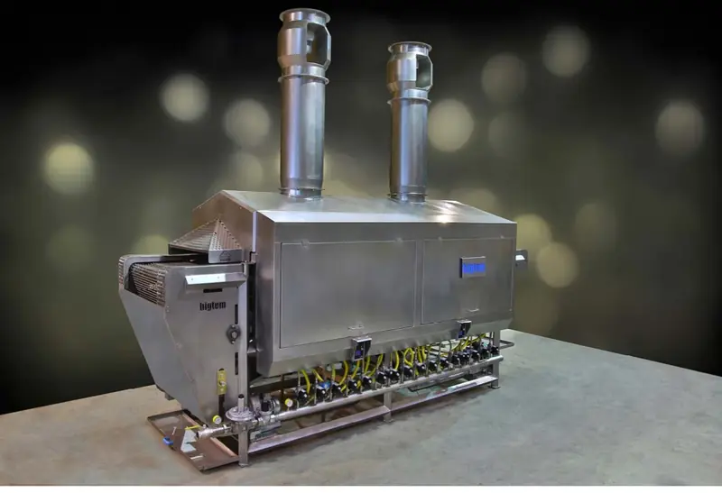 Bigtem heat radiation fire wrap roasting tunnel with twin chimneys