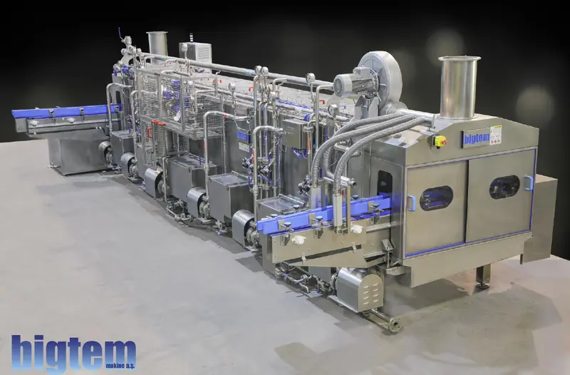 Bigtem pasteurizing and cooling tunnel for jars and bottles