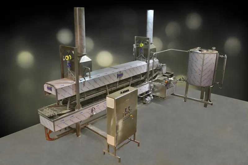 Bigtem stationary batch fryer for potato chips